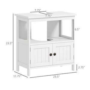 Mobiletto Sottolavabo Moderno a Doppia Anta in Legno Massello Bianco con Design Mediterraneo per Hotel - Product Image 3