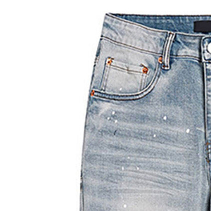 Jeans pour hommes en denim de coton de qualité supérieure, coupe droite, délavés foncés, style décontracté, directement de l'usine - Product Image 6
