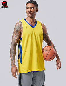 Men TriPro Sports Basketball Jersey Sleeveless V Neck Reversible Mesh Quick Dry Team Uniform Custom Logo Sports <b>Top</b> All Seasons - Product Image 2