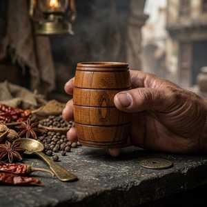 Mug de camping en bois HASAN CRAFT HC-0001, design moderne et luxueux, artisanal, écologique, avec poignée, pour adultes, utilisation en extérieur et à la maison - Product Image 2
