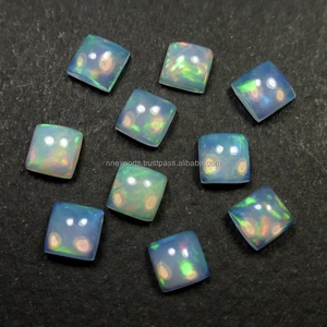 Cabujones cuadrados de ópalo etíope natural de 7 mm con reverso plano, piedras preciosas sueltas certificadas para proveedores mayoristas al mejor precio de fábrica. - Product Image 1
