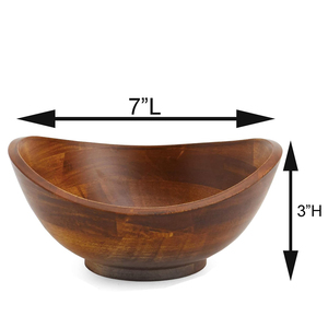 Hot Sale Set of 4 Acacia Wood Bowls with Wavy Rim for Dining Table Fruit Nut Display Snack Use or Tabletop Wooden Kitchen Decor - Product Image 3
