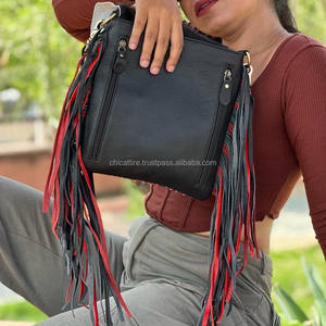 Bolso bandolera de cuero de piel sintética de estilo occidental único para mujer, bolsos laterales de estilo Vintage de piel de color en relieve - Product Image 5