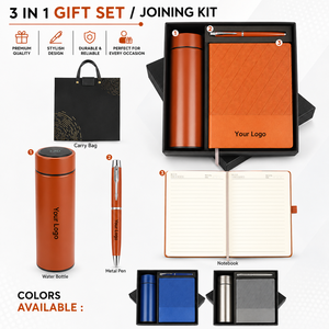 Set de Regalo Empresarial Personalizado 4 en 1 Naranja con Impresión de Logotipo Personalizado, Cuaderno, Bolígrafo, Tarjetero, Llavero, Regalo Promocional de Oficina - Product Image 4
