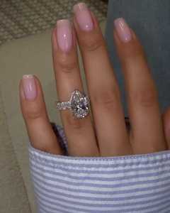Bague de fiançailles en diamant de laboratoire taille poire 4 carats, en or massif 14k 18k, avec tige ovale en diamant et solitaire goutte d'eau, alliance de mariée, vente en gros - Product Image 4