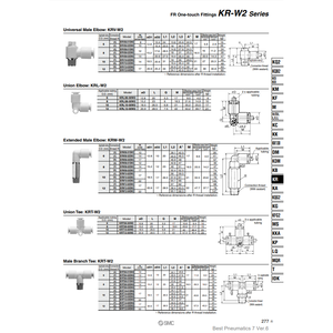 Raccords instantanés SMC Pneumatics KRL06-00W2 pièces pneumatiques de haute qualité série FR - Product Image 1