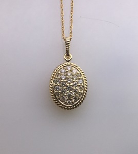 Collier pendentif halo en diamant naturel rond 0,95 carat, argent sterling plaqué or, pour femme, mariage, fiançailles - Product Image 4