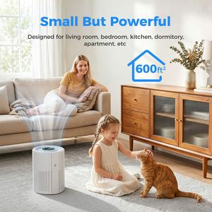 Purificatore d'Aria Bianco con Aspirazione a 360 Gradi, Filtro HEPA H13 a 3 Stadi, 5 Velocità e Modalità Silenziosa 24dB con Timer per Camera da Letto e Ufficio - Product Image 4