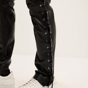 Best Price <b>Men's</b> Lightweight Breathable <b>Leather</b> <b>Pants</b> New Arrival Latest Design Flat Front Style Quality Guaranteed Waist Direct - Product Image 5