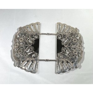 Sous-plat ovale en acier inoxydable, motif floral vintage, antidérapant, diamètre 450 mm - Product Image 2