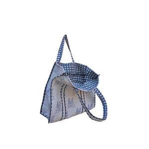 Sac fourre-tout à bandoulière longue en coton matelassé fait main pour femme, écologique, style bohème indien, grand sac de plage rayé pour le shopping - Product Image 6