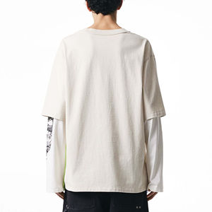 T-shirt à manches longues double couche pour homme, personnalisé, en coton lourd, avec impression numérique, nouveau style, coupe oversize BY HI - Product Image 4