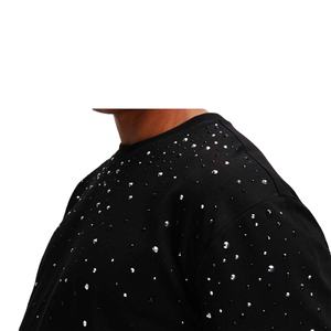 เสื้อยืดพิมพ์ลายเพชรเทียมสำหรับผู้ชายและผู้หญิง ขายส่ง เสื้อยืดลายกราฟิกประดับเพชร แฟชั่นเสื้อยืดผ้าฝ้ายสำหรับสตรีทแวร์ - Product Image 4