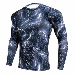 Full Sleeve MMA Rash Guard for <b>Men</b> Breathable <b>Compression</b> Top Polyester Nylon Grappling BJJ Athletic Apparel UPF50+ - Product Image 3