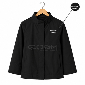 Veste en coton noire élégante Cosh International Sorority Sisterhood, coupe décontractée, logo personnalisé, coupe-vent en polyester tissé, idéale pour l'automne - Product Image 1