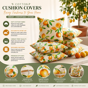 Printed Cotton Cushion <b>Covers</b> Decorative <b>Sofa</b> Pillow <b>Covers</b> Floral Fruit Design Home Decor Cushion Case - Product Image 6