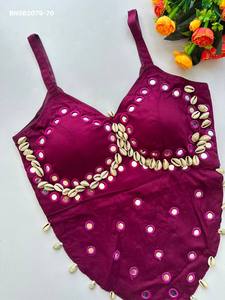 Chemisier sans manches style corset en coton doux de qualité supérieure avec miroir à main - Collection Kaudi - Achats en ligne Inde - Product Image 5