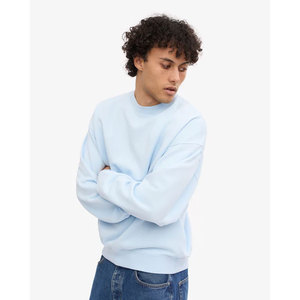 Sudadera Unisex Azul Claro de Cuello Redondo, Corte Regular, Tejido de Algodón, Informal, para Otoño - Product Image 3