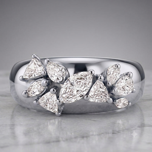 Multi Shapes Lab Grown Diamond Toi Et Moi <b>Dome</b> <b>Ring</b> For Unisex 14K Yellow Gold Engagement Gift For Party Charms - Product Image 6