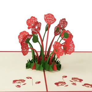 Tarjeta de Felicitación 3D con Flores Cortadas con Láser, Tarjeta Pop-up 3D para el Día de San Valentín 2024, Tarjeta de Felicitación 3D Hecha a Mano con Arte Folclórico - Product Image 1