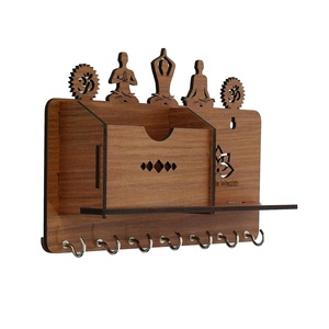 Estante Lateral Marrón para el Hogar, Estantes de Pared para un Almacenamiento y Decoración Elegantes - Product Image 1