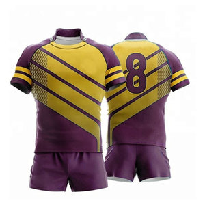 Nuevo Uniforme de Rugby de Manga Corta, Secado Rápido, Transpirable, con Patrón de Letras y Logotipo Frontal, Hecho en Pakistán - Product Image 4