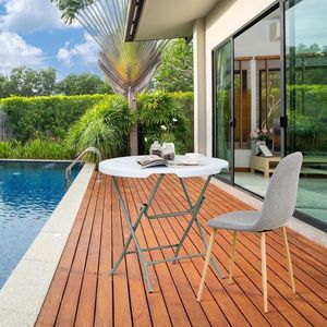 โต๊ะกลางแจ้งทรงกลมขนาด 32 นิ้ว น้ำหนักเบา พร้อมประตูแบบล็อคได้สองชั้น ดีไซน์พับเก็บได้ - Product Image 6