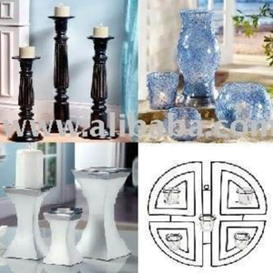Luxury Wood Eco-Friendly Handmade <b>Candle</b> Holder Stand Home Decor | Modern Decorative Table Centrepiece | Wedding Party | Elegant - Product Image 1