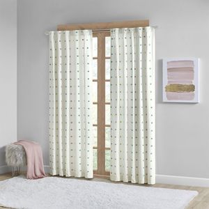 Pannello Tenda in Cotone Jacquard con Pompon, Design a Pezzo Singolo - Product Image 1