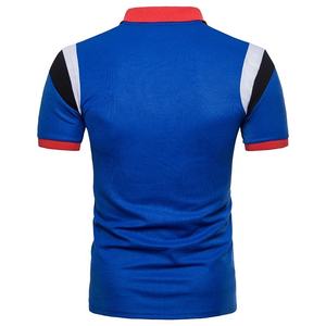 2021 New Design Wholesale <b>Men's</b> Summer Streetwear Custom Color Block Short Sleeve Polo T Shirt Oversize <b>Men</b> Fashion Polo Shirt - Product Image 2