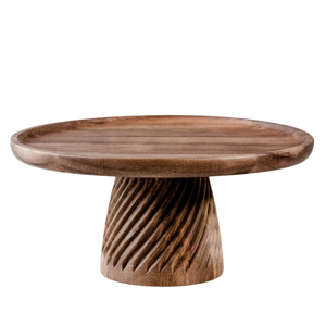 Artisan Flower Shaped Wood Cake <b>Riser</b> Fluted Design Decorative Dessert Stand Wholesale Handmade Solid Wooden Serveware - Product Image 6