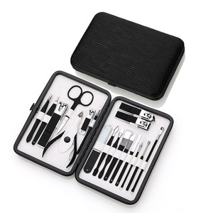 Hot Selling Custom <b>Manicure</b> Pedicure <b>Kit</b> 5 1 Durable Stainless Steel Nail Clipper Scissor File Portable Luxurious Style Bag - Product Image 6