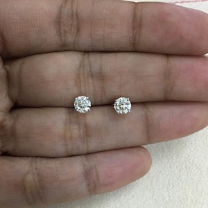 Natural <b>Stud</b> Earrings 0.81 Cttw 925 Sterling <b>Silver</b> Rhodium Plated G-H Color I Clarity Prong Set Trendy Wedding Gift Jewelry - Product Image 5