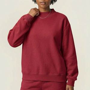 Sudadera Holgada Informal y Transpirable con Cuello Alto para Mujer, Sudadera Cómoda de Corte Holgado con Logotipo Personalizado, 100% Algodón - Product Image 3