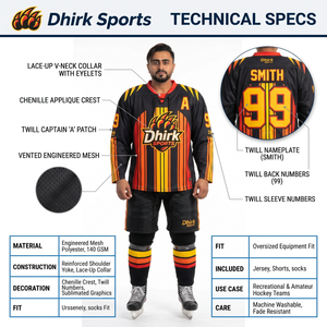 Maillot de hockey sur glace personnalisé 100 % polyester respirant en maille avec col à lacets, sublimé, pour uniformes de fabricant OEM en gros, amateur - Product Image 5