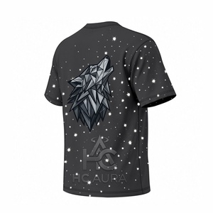 T-shirt Homme Premium Durable Nouvelle Collection Tendance Imprimé Galaxie Étoilée Coupe Oversize Motif Cosmique Manches Courtes Streetwear - Product Image 4