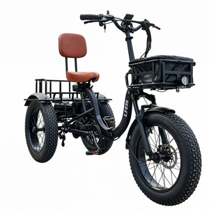 Tricycle électrique pliable de 20 pouces pour adultes, cadre en aluminium, moteur sans balais, 7 vitesses, panier de rangement de style sac à dos, batterie au lithium - Product Image 2