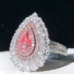 Pear Cut Diamond <b>Cocktail</b> <b>Ring</b> 18K Solid <b>Gold</b> Luxury Women's Engagement Water Drop Shape - Product Image 3
