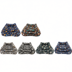 Ensemble de lits pour animaux Yommy 3 pièces S M L en coton imprimé, nid douillet pour animaux - Product Image 3