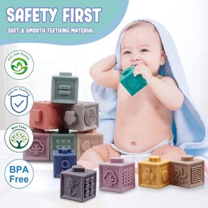Jouets Montessori Blocs de construction empilables souples Anneaux Boules Ensembles 3 en 1 Jouets pour bébés Ensemble pour tout-petits - Product Image 5