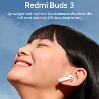 Redmi buds 3 écouteurs sans fil bluetooth, oreillettes design semi-intra-auriculaires, écouteurs tws