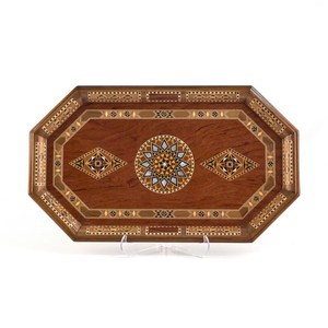 Morden Luxury Decorative Wooden Snack Serving Tray With <b>Printing</b> <b>Islamic</b> Ramadan Centerpiece for Dates Nuts Arabic Hospitalit - Product Image 2