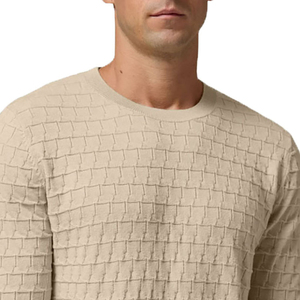 <b>Men</b> Diamond Pattern Knit Sweater Crew Neck <b>Long</b> Sleeve Soft Casual Pullover Textured Menswear Wholesale Custom Knitwear - Product Image 4
