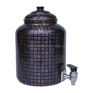 Distributeur de stockage d'eau en cuivre pur de qualité supérieure à haute vente avec utilisation de la conception d'impression en émail pour la maison et les bureaux - Product Image 1