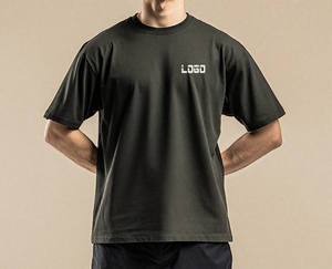 Camiseta Negra Personalizada con Logotipo para Hombre, Manga Corta, Cuello Redondo, Corte Regular, Algodón Jersey, Estilo Casual, Diseño con Letra Estampada en la Parte Delantera - Product Image 5