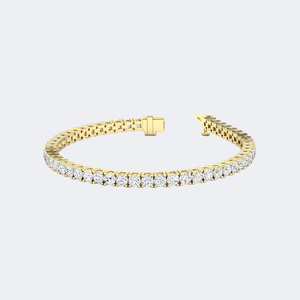7.00CTW 18k <b>Gold</b> Plated Round Prong-<b>Set</b> E-F Color for Certified Luxury Diamond Tennis Bracelet - Product Image 4