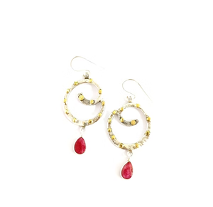 Custom Simple Design 925 <b>Silver</b> <b>Dangle</b> <b>Earrings</b> With Small Teardrop Ruby Gemstone Drop Jewelry Daily Wear - Product Image 2