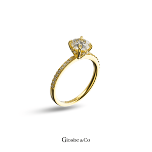 Anillo de Lujo Redondo de Oro Sólido de 18K con Diamante Natural para Mujer, 4.5 Ly F/IF Glosbe & Co, Joyería de Moda al por Mayor para Uso Diario - Product Image 1