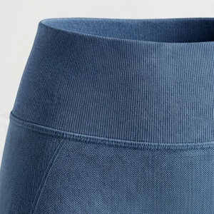 High Waist Seamless <b>Women's</b> <b>Leggings</b> Full Length Solid Color Knitted Stretch Yoga Pants Blue - Product Image 4