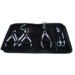 Kit de herramientas definitivas para extensiones de cabello blanco con alicates para extensiones, alicates de crimpado y extracción de microlink, alicates de presión para extensiones de cinta y agujas - Product Image 1